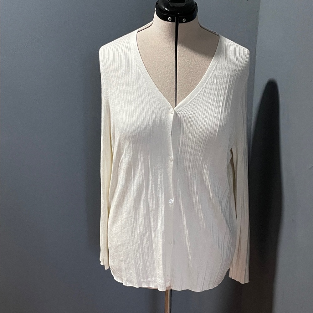 41 Hawthorn Classic Cream Button Down Cardigan Size-2X NWOT
